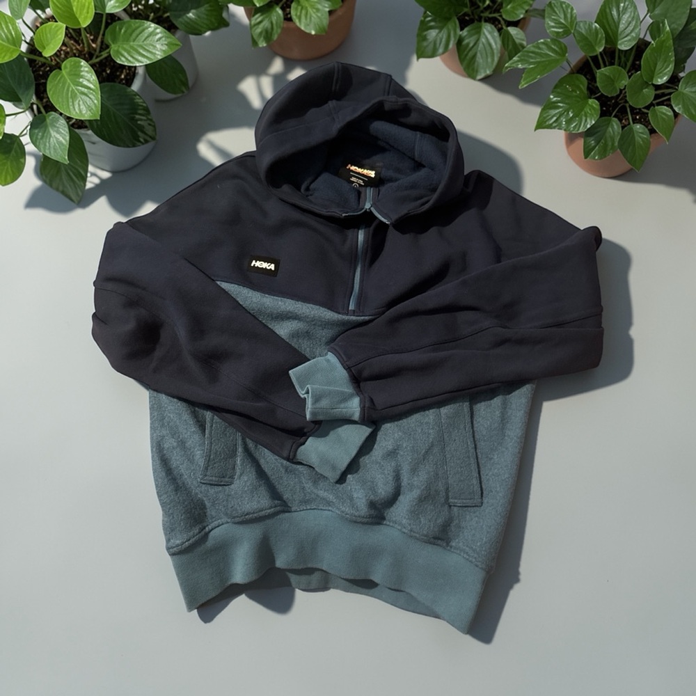 Hoka Essential Wool Blend Recovery Navy Hoodie Small